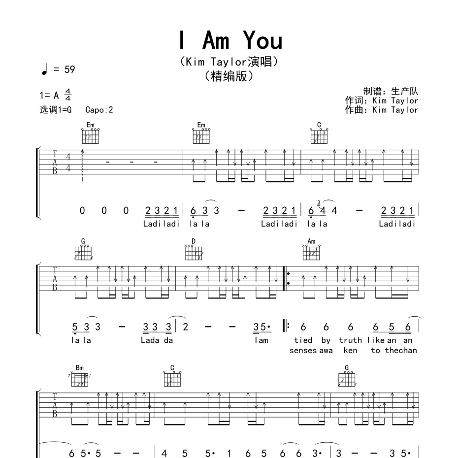 I Am You吉他谱