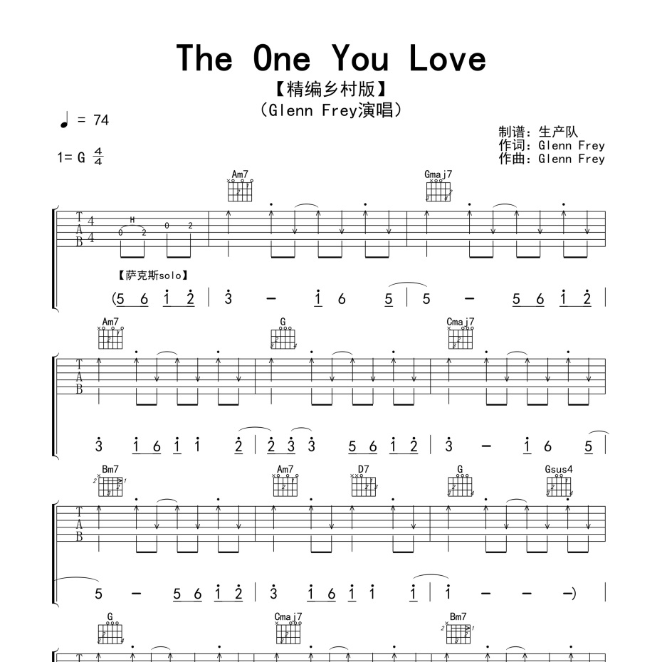 The One You Love吉他谱