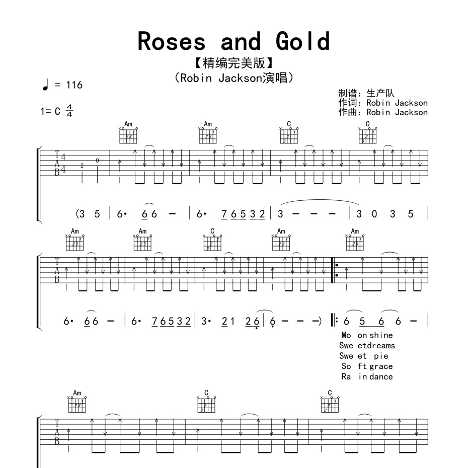 Roses and Gold吉他谱