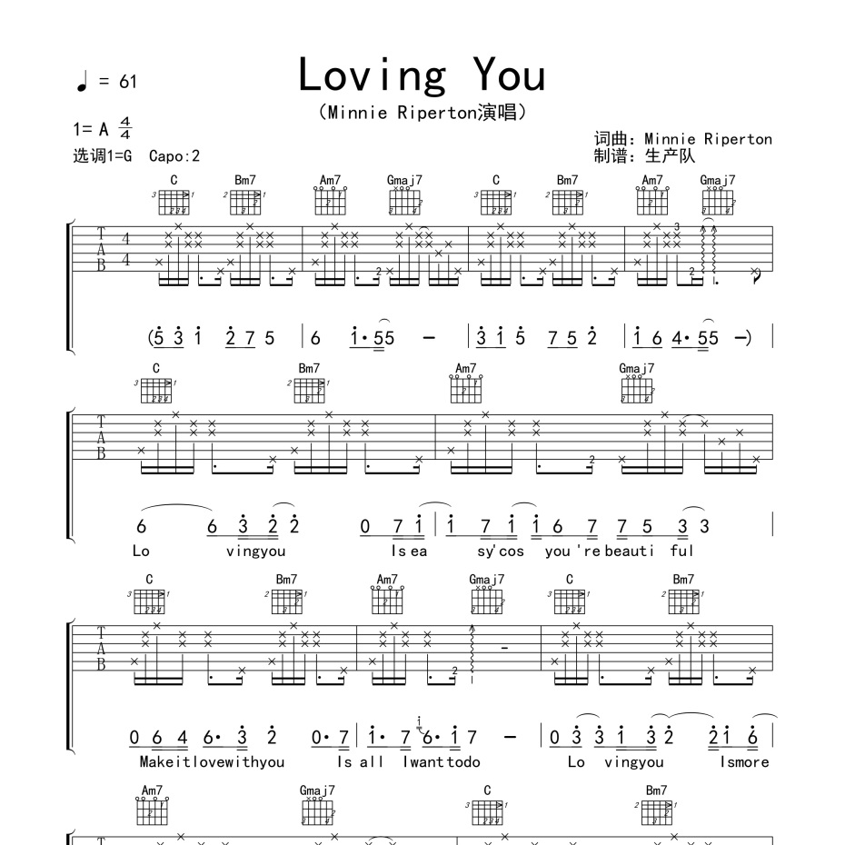 Loving You吉他谱