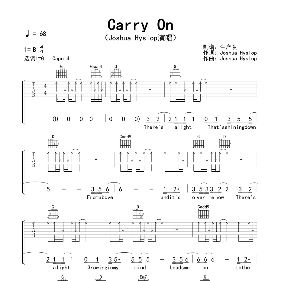 Carry On吉他谱