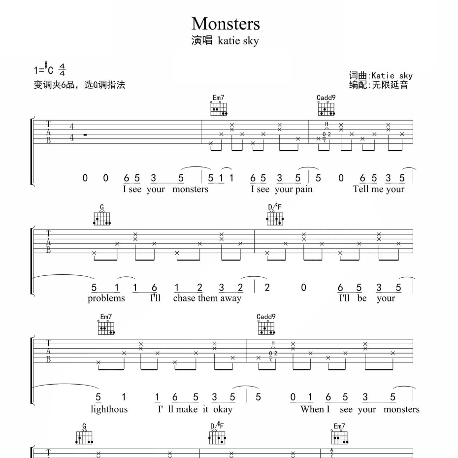 Monsters吉他谱