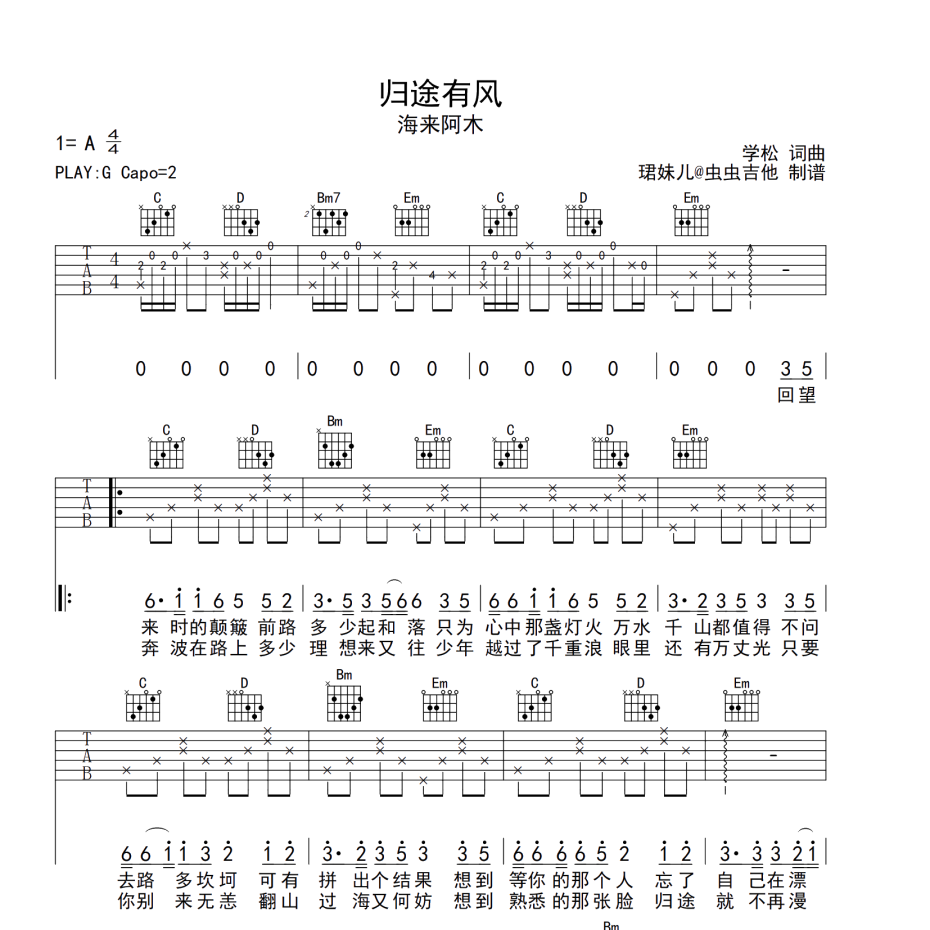 海棠微雨共归途吉他谱图片