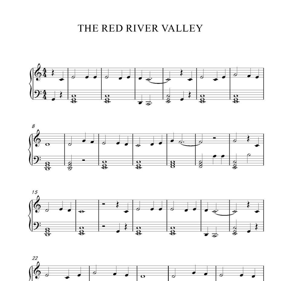 THE RED RIVER VALLEY钢琴谱