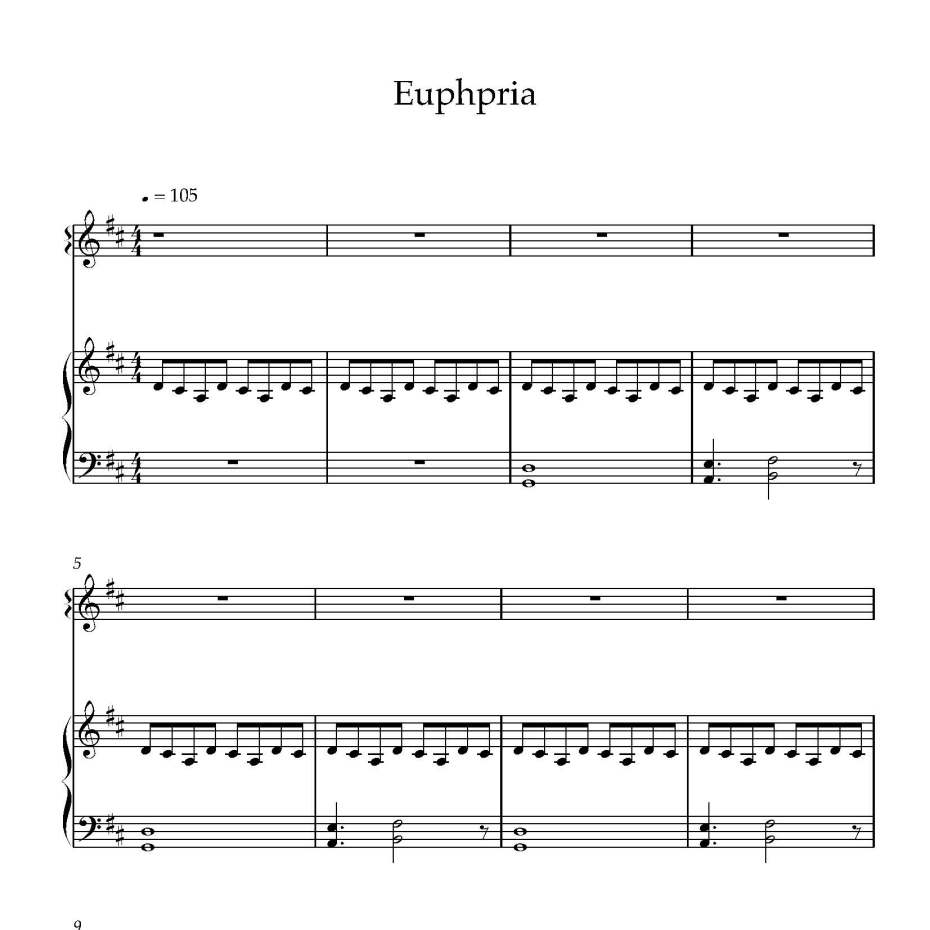 Euphpria钢琴谱