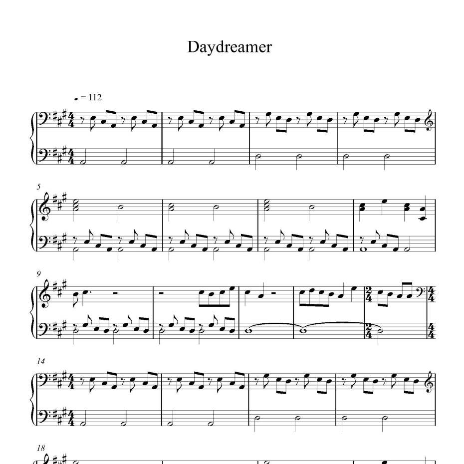 Daydreamer钢琴谱