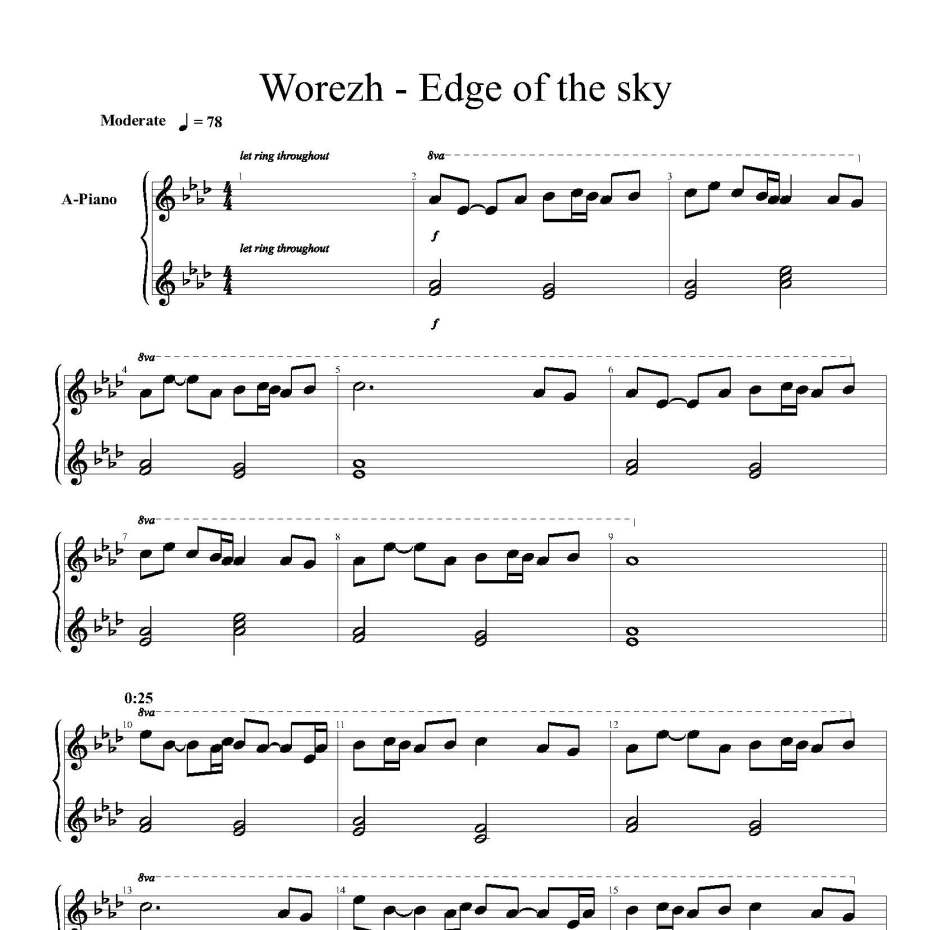 Edge of the sky钢琴谱