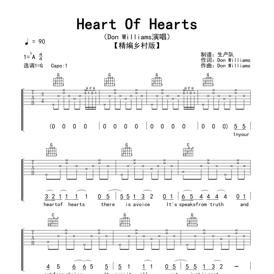 Heart Of Hearts吉他谱