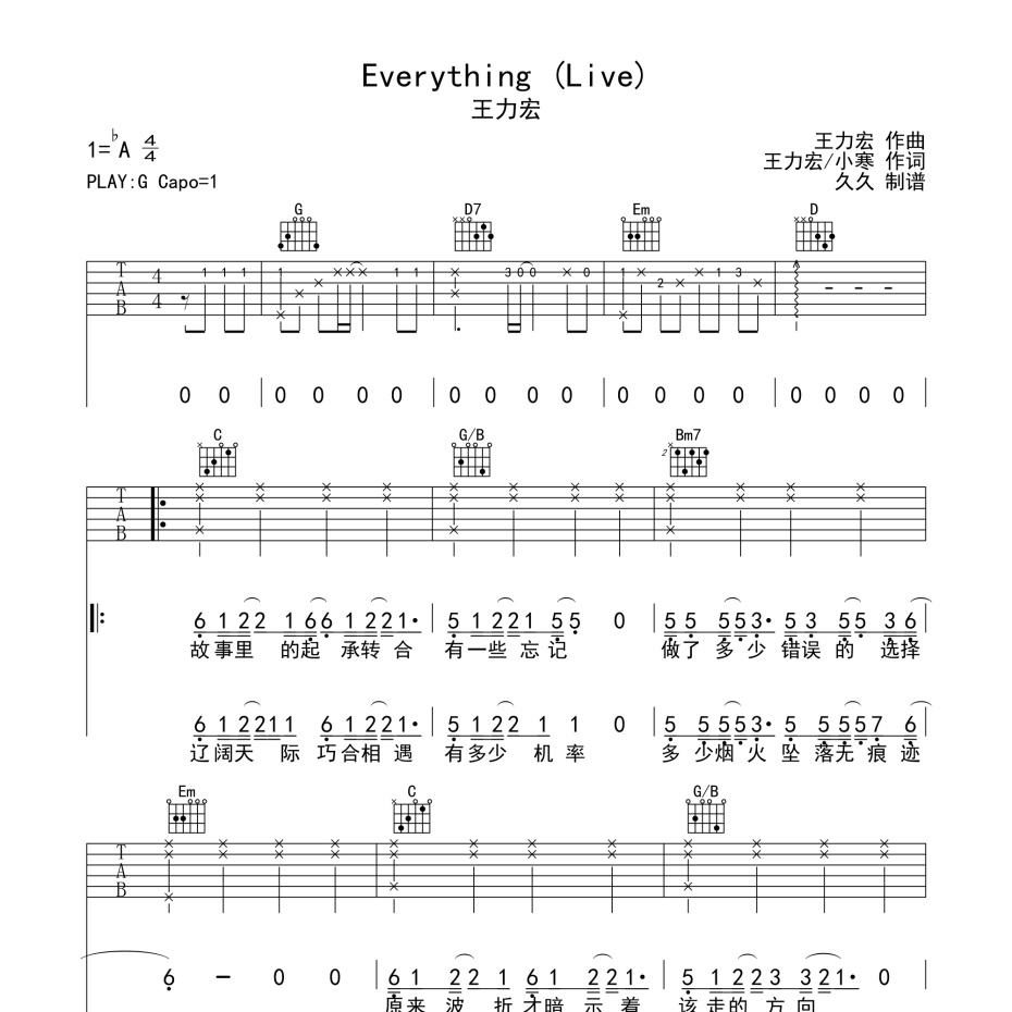 Everything (Live)吉他谱