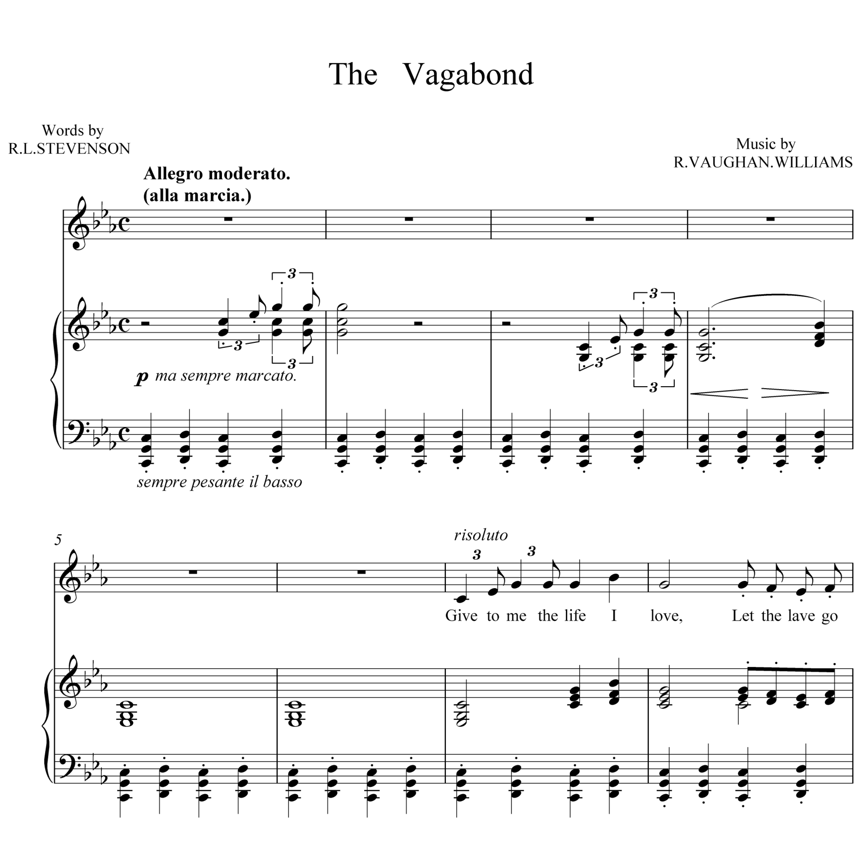 流浪者之歌The Vagabond钢琴谱