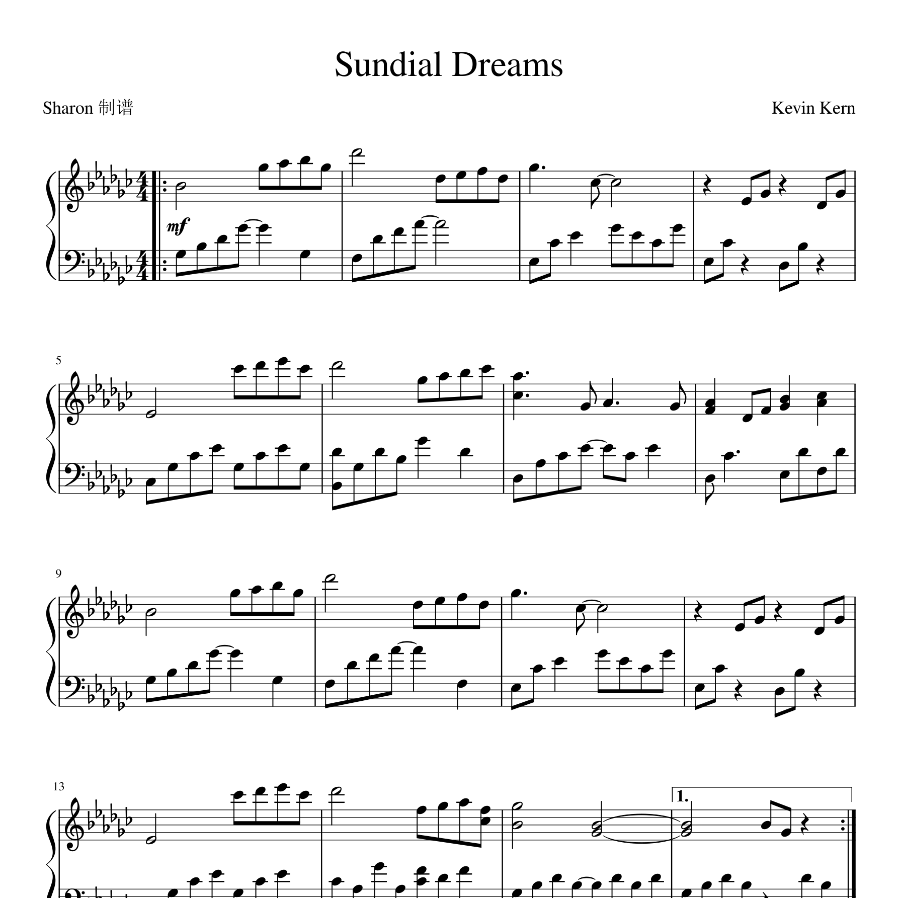 Sundial Dreams钢琴谱