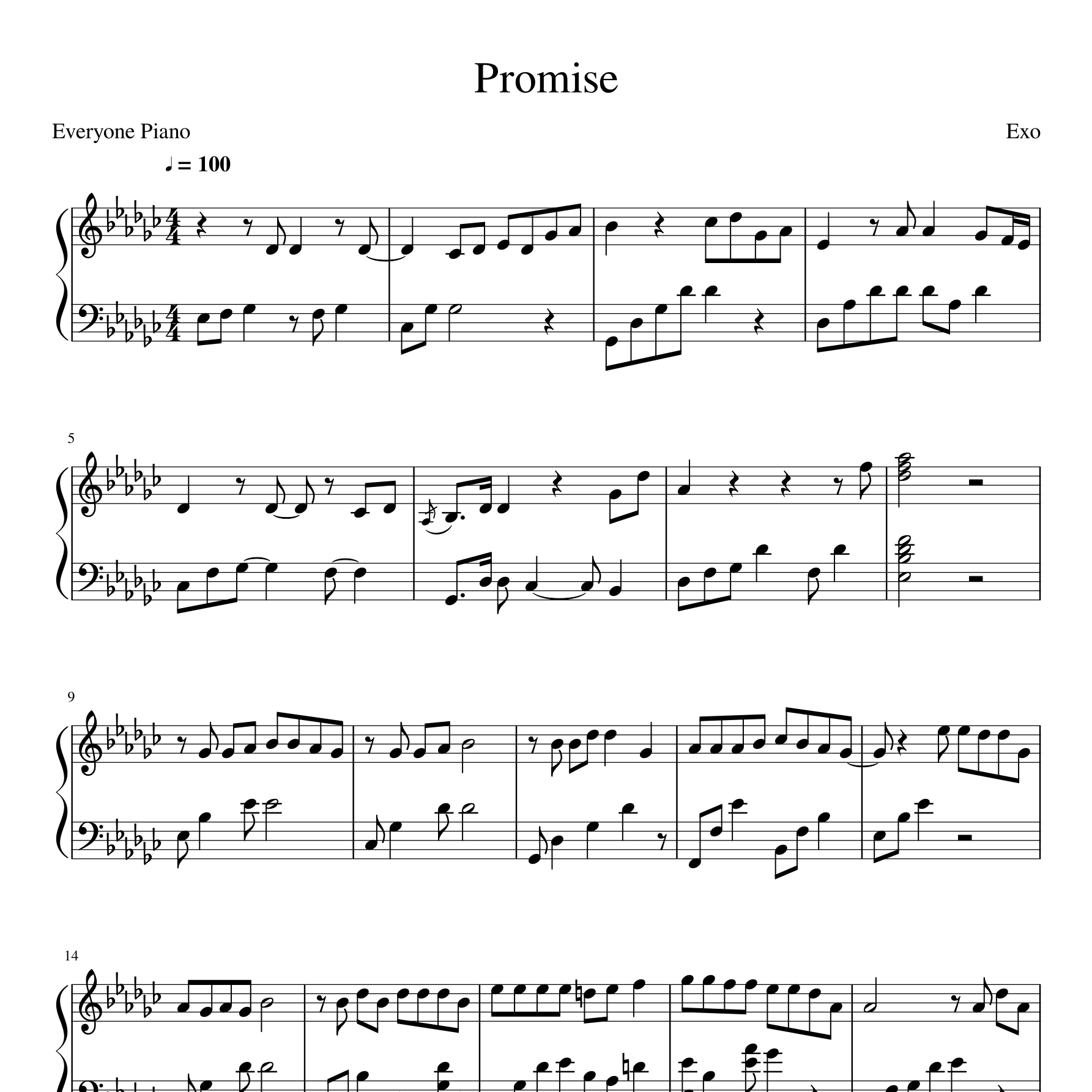 Promise钢琴谱