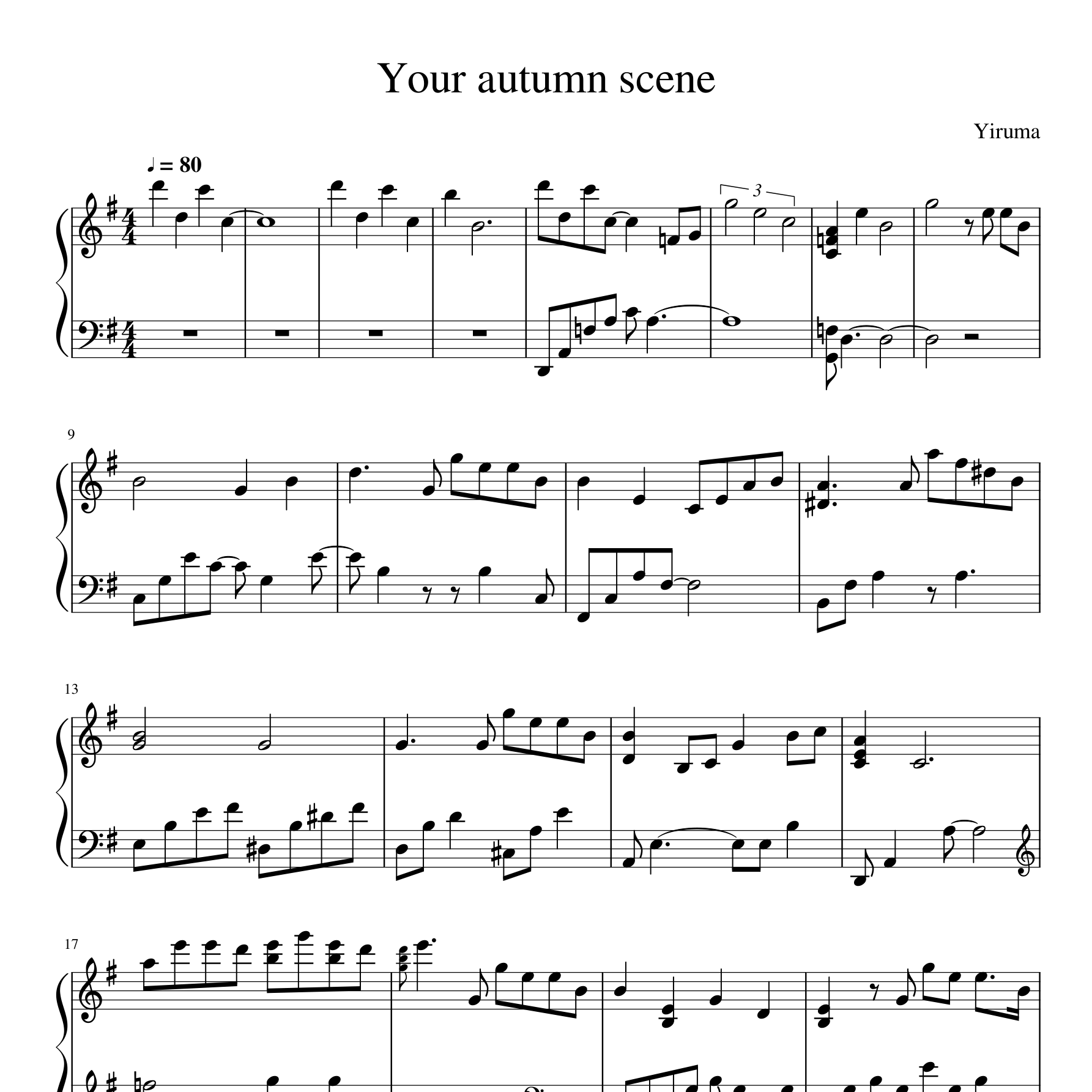 Your Autumn Scene钢琴谱