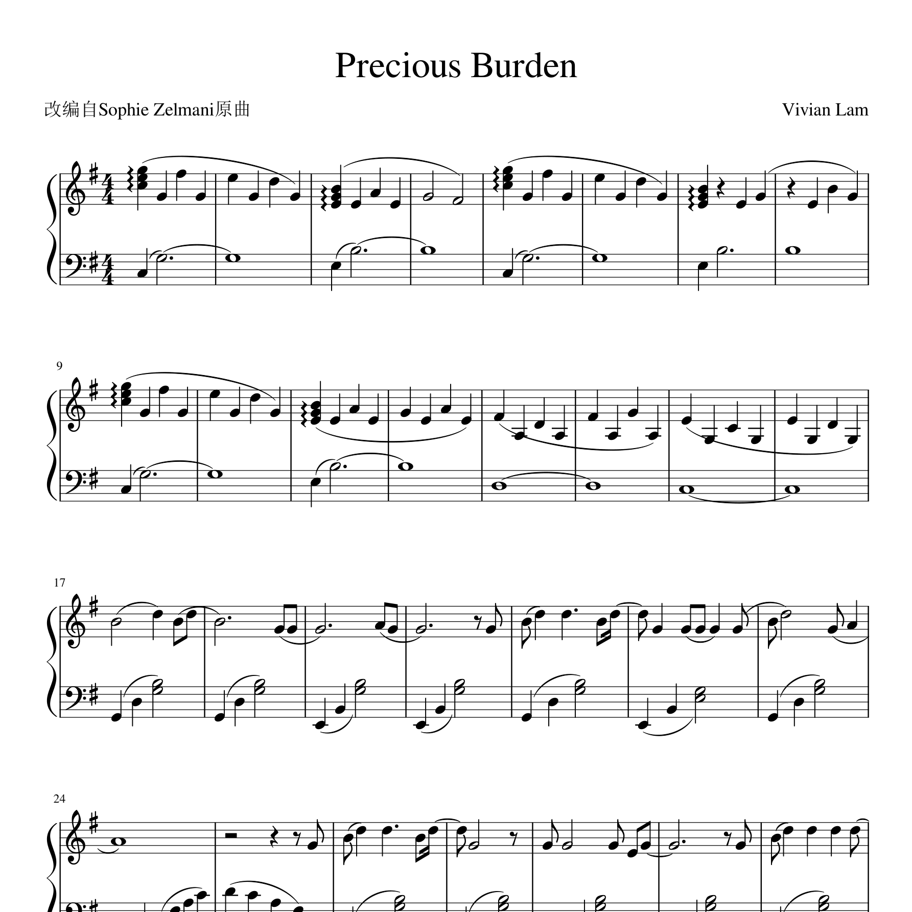 Precious Burden钢琴谱