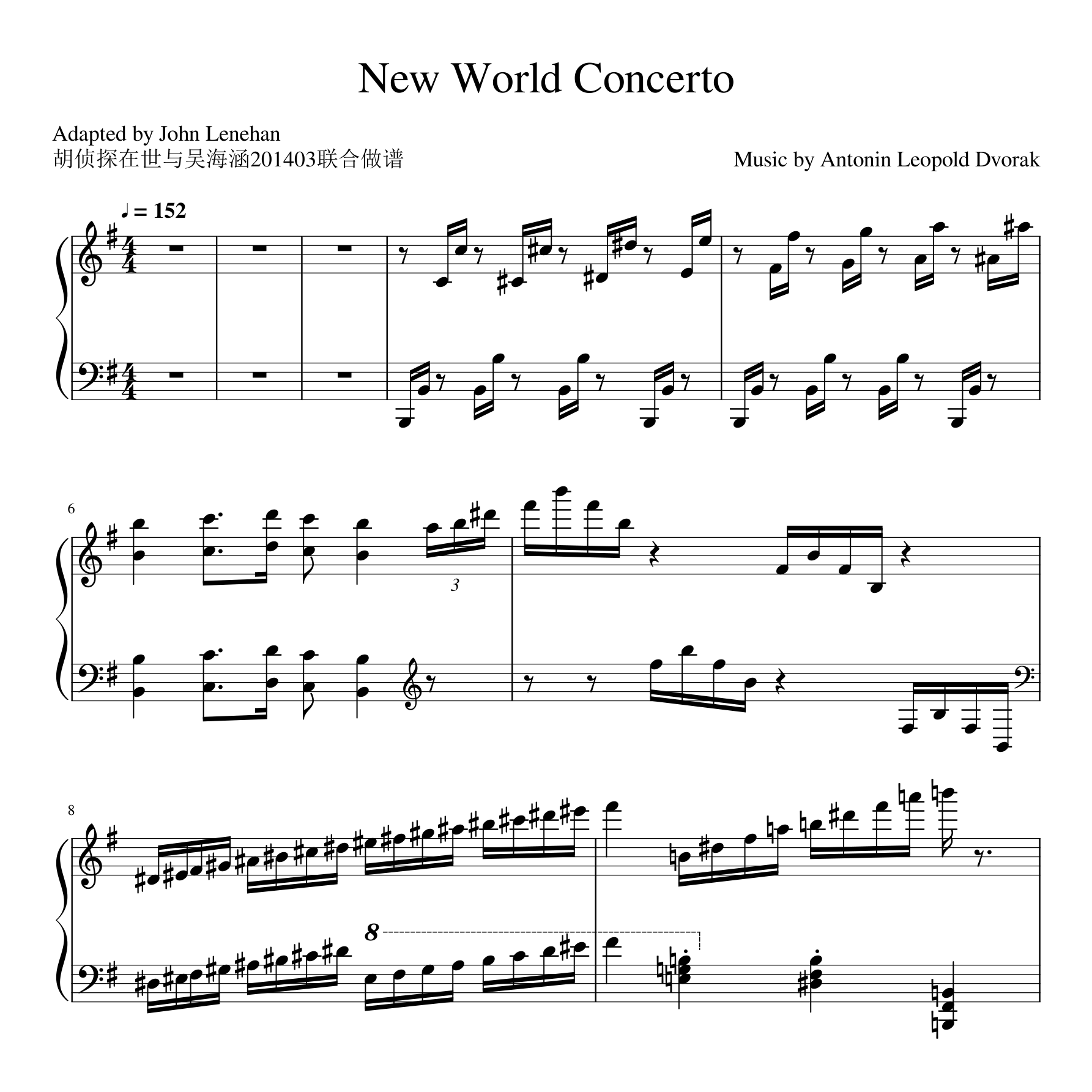 New World Concerto钢琴谱