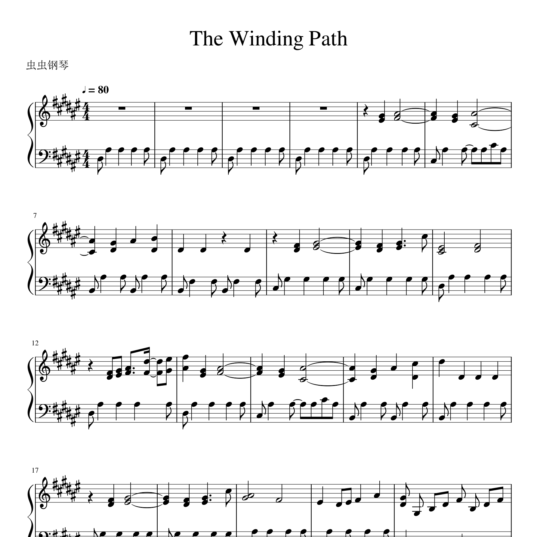 The Winding Path钢琴谱