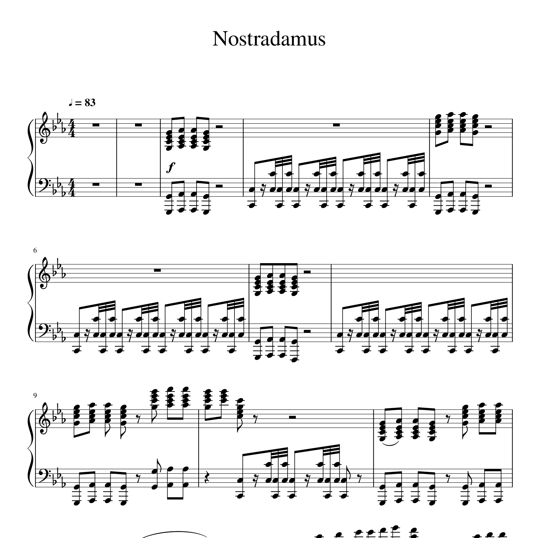 Nostradamus钢琴谱