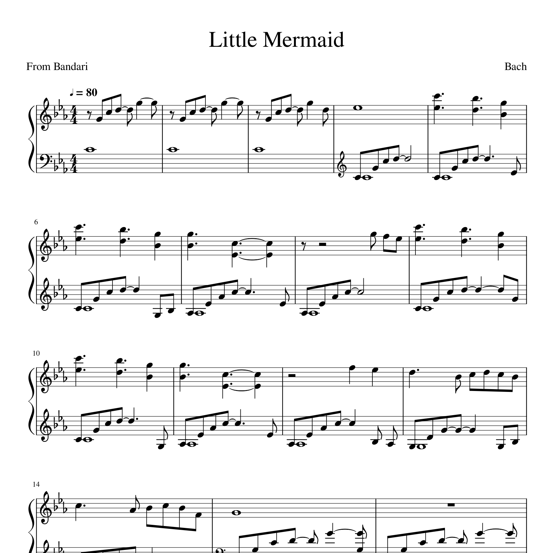 little Mermaid钢琴谱