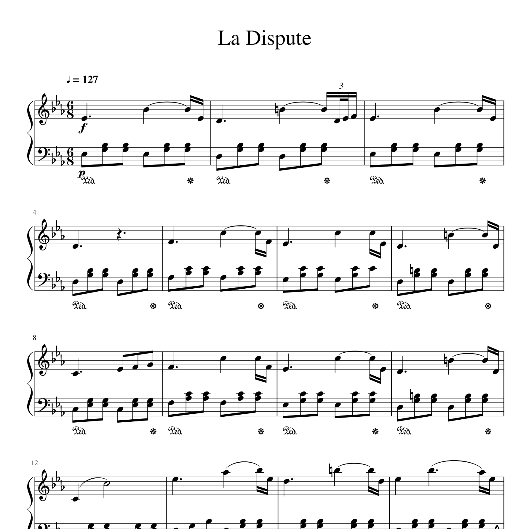 La Dispute钢琴谱