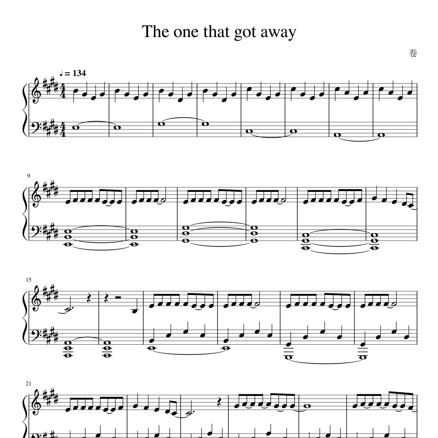 The One That Got Away钢琴谱