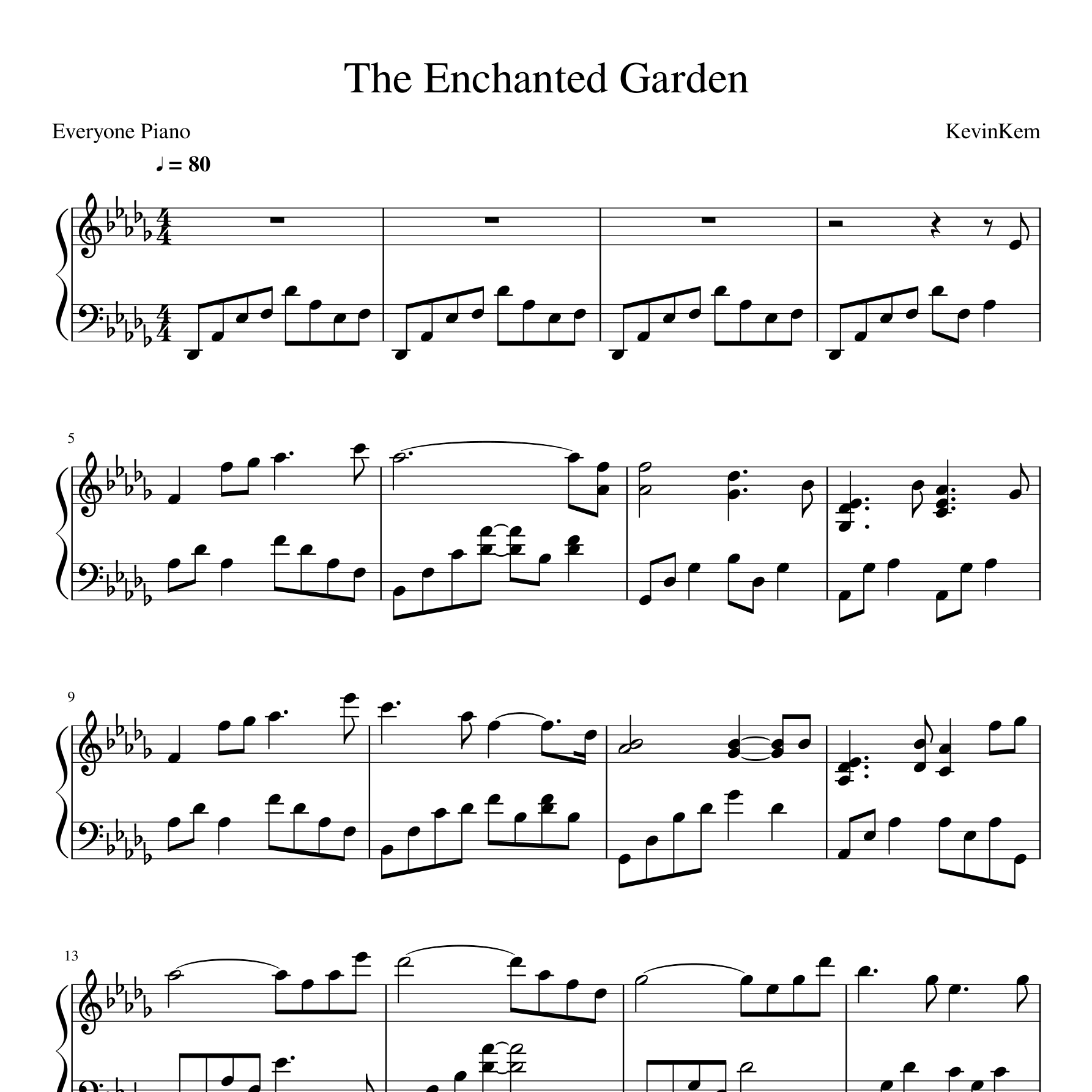 The Enchanted Garden钢琴谱