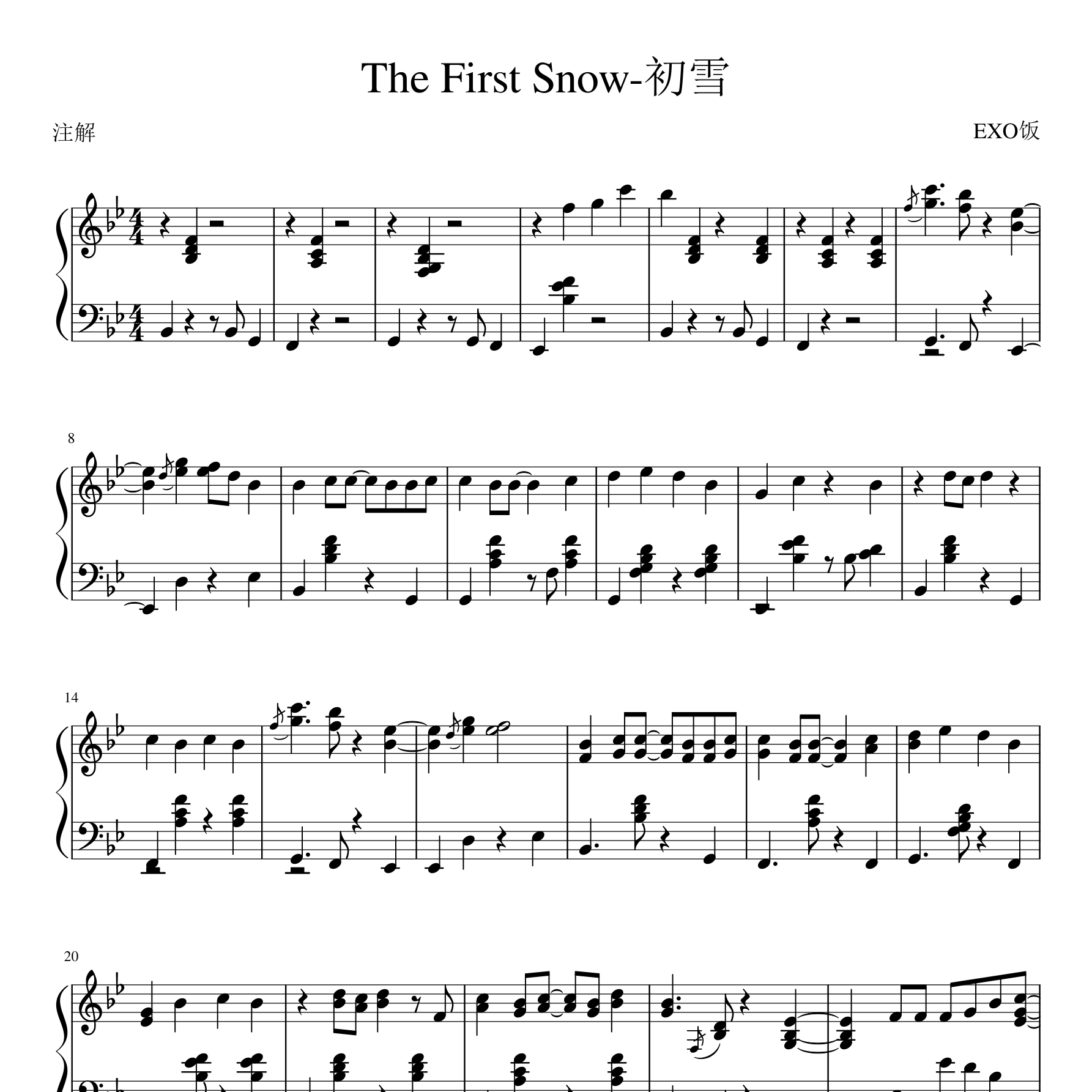 The First Snow钢琴谱