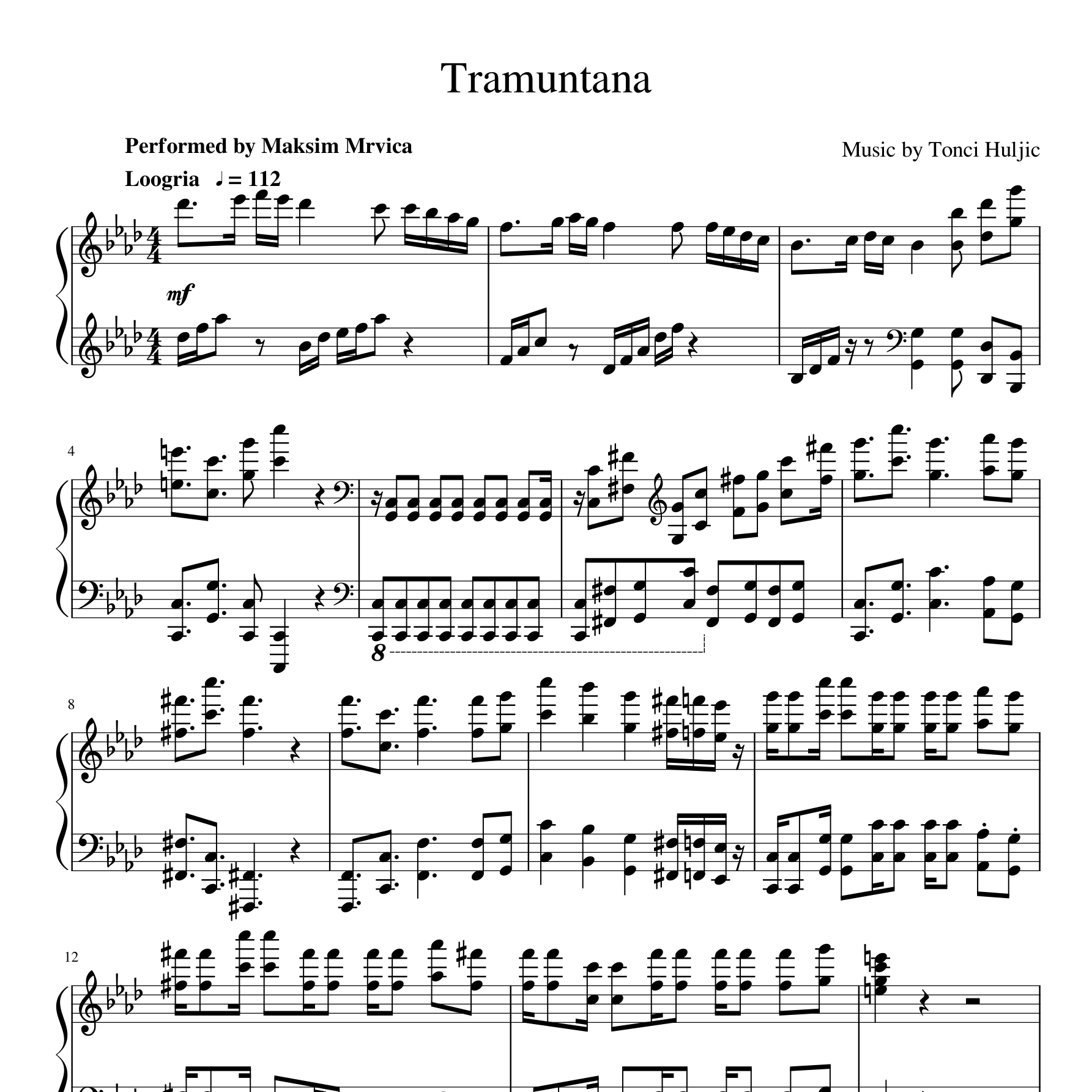 Tramuntana钢琴谱