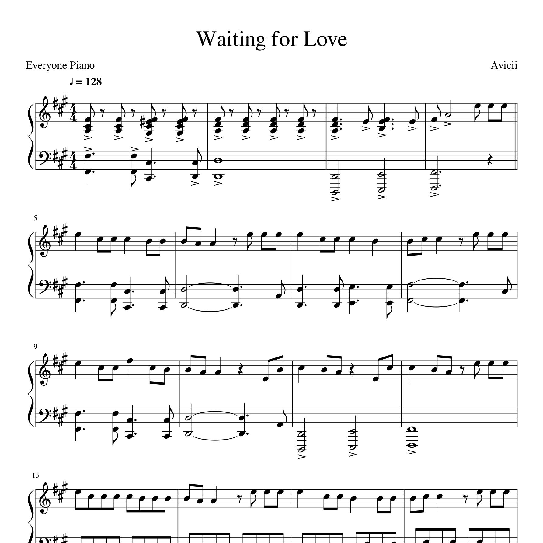 Waiting For Love钢琴谱