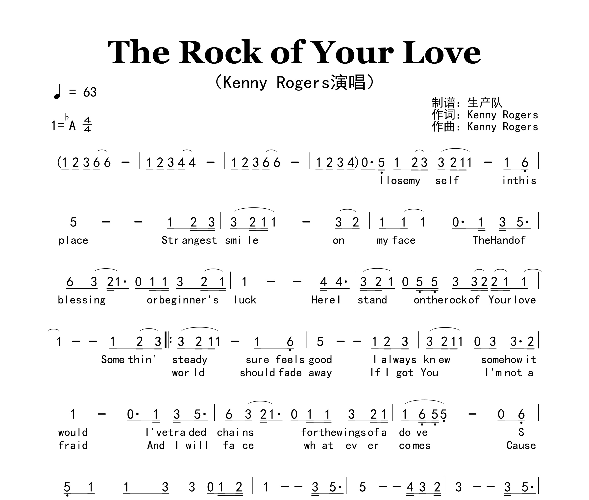 The Rock of Your Love简谱