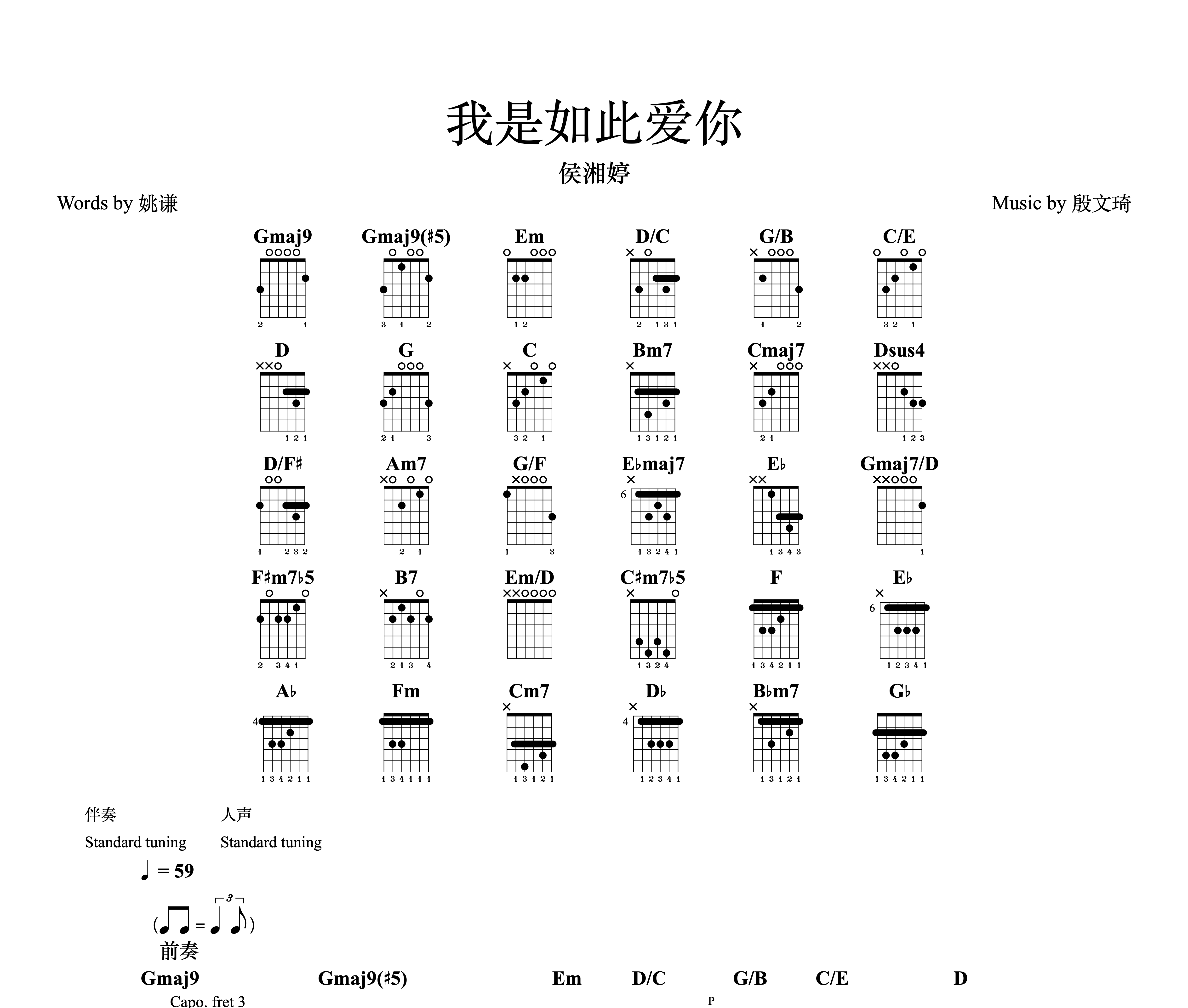 我是如此爱你吉他谱