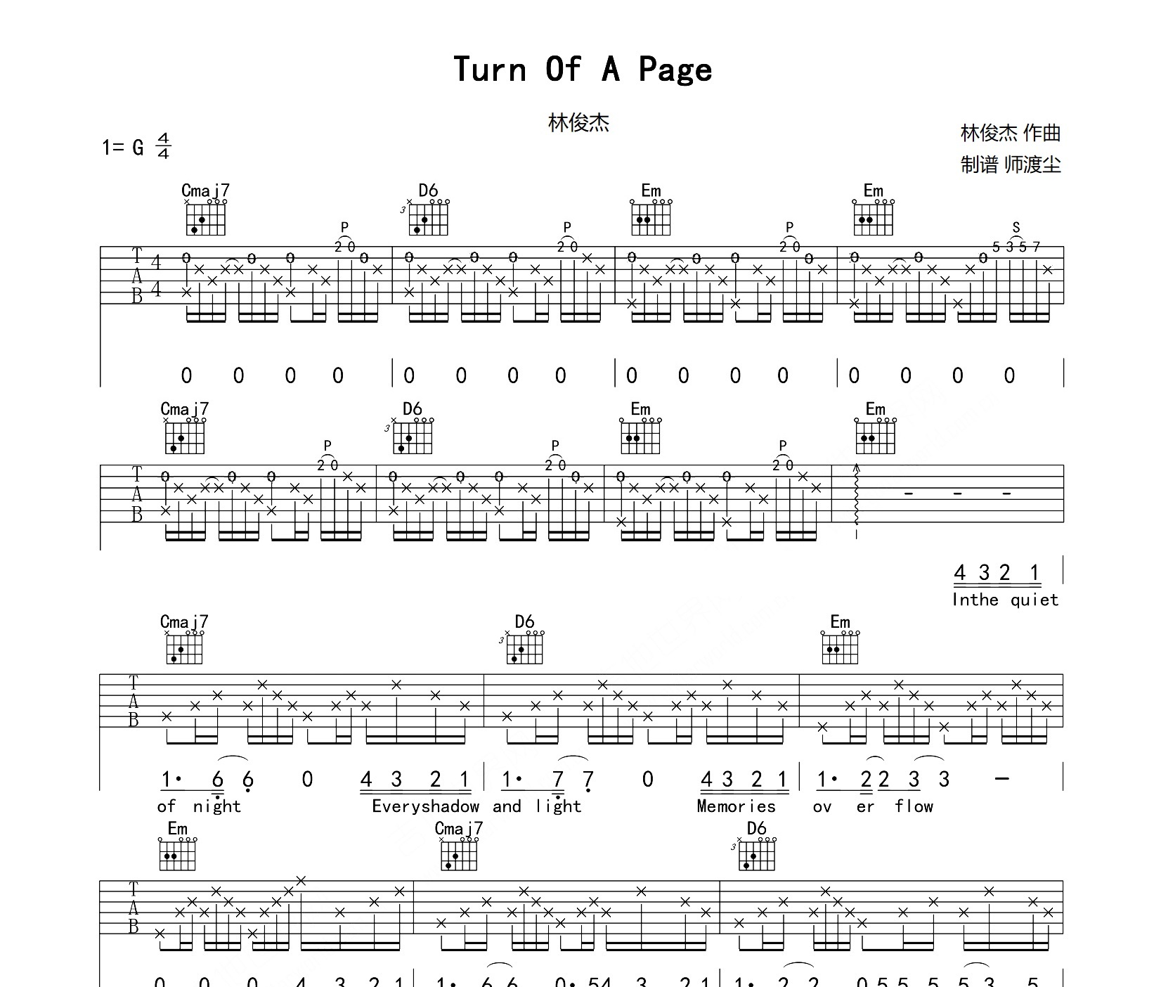 Turn Of A Page吉他谱