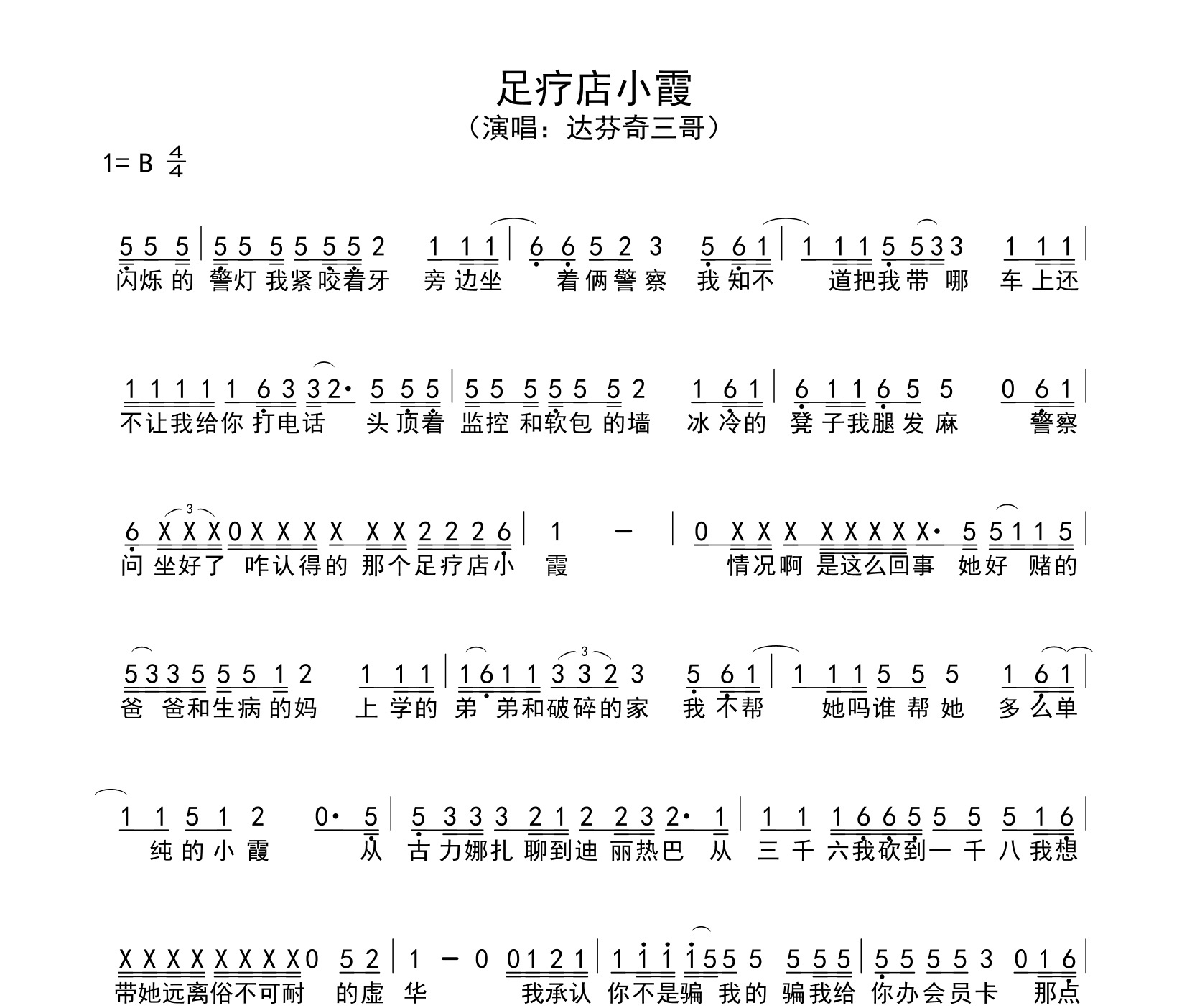 足疗店小霞简谱